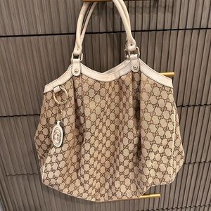 Gucci Beige and Brown Monogram Tote